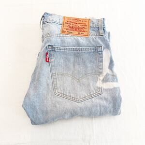 Levi's Big E Hi-Ball Camouflage Distressed Denim Jeans Light Wash Size 32